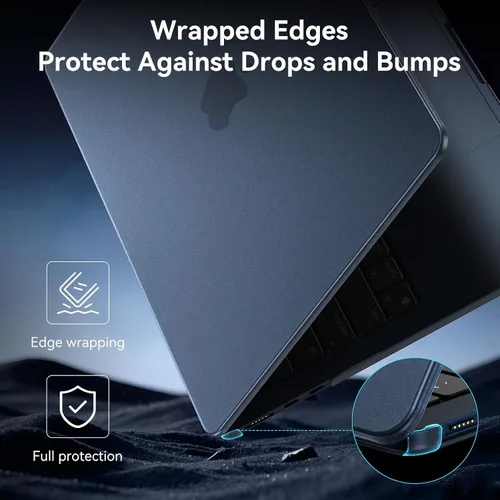 Miniatura 4 de BlueSwan Funda para MacBook Air de 13 pulgadas, M5 M4 M3 M2 2026-2022 A3449 A3240 A3113 A2681, 100% color oficial, resistente a los arañazos, fácil