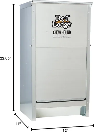 Miniatura 2 de Pet Lodge® Alimentador Automático para Perros Comedero para Mascotas al Aire Libre Chow Hound Acero Galvanizado Resistente Fabricado en EE.
