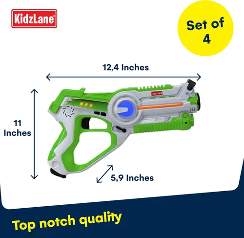 Miniatura 3 de Kidzlane Juego de 4 pistolas láser para niños y adultos, juego de etiquetas láser infrarrojo con rango de 130 pies, 4 modos de equipo y pistola