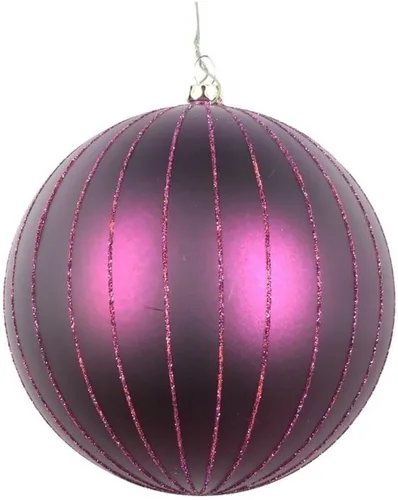 Miniatura 23 de Vickerman Adorno navideño de bola de avena mate con purpurina de 5 pulgadas. Incluye 4 piezas por bolsa.