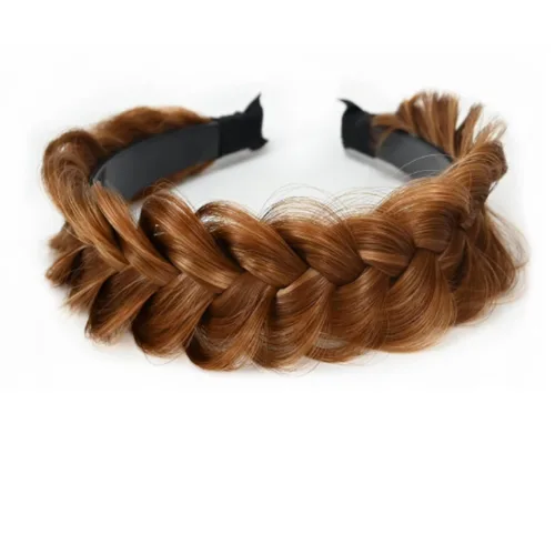 Miniatura 10 de Banda ancha trenzada para el cabello, accesorios para el cabello, banda elástica antideslizante para mujeres y niñas (A1002)