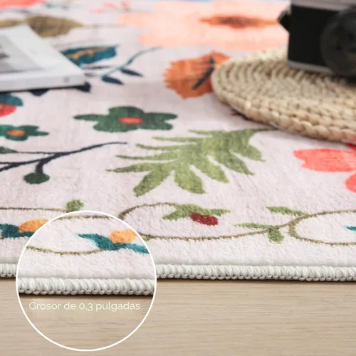Miniatura 4 de Rugcomf Alfombra Pasillera para Pasillos Alfombra de Cocina Antideslizante 2'6''x8' Alfombras Lavables con Respaldo de Goma Alfombra Pasillera Beige
