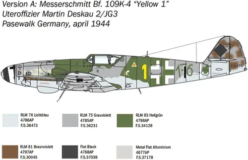 Miniatura 4 de Italeri BF-109 K-4 Messerschmitt, multicolor