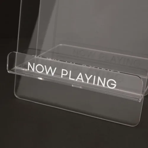 Miniatura 7 de Americanflat Soporte para discos de vinilo de 7.8 x 7.5 pulgadas, acrílico transparente con estante frontal y almacenamiento trasero, capacidad