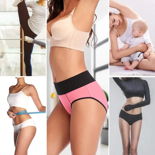 Miniatura 7 de Eiggam Ropa interior para mujer, de algodón, de cintura alta, cobertura completa, suave, elástico, transpirable, paquete múltiple