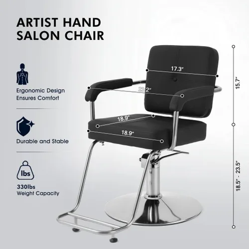 Miniatura 3 de Artist hand Silla de peluquería para estilista, silla hidráulica de peluquería, silla de peluquería giratoria de 360 grados de altura ajustable
