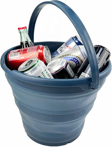 Miniatura 6 de SAMMART Cubo de plástico plegable de 10 L (2.6 galones), bañera redonda plegable, cubo de agua portátil para pesca, bote de agua para exteriores
