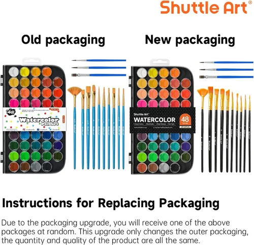Miniatura 9 de Shuttle Art Juego de 58 pinturas de acuarela, 48 colores para acuarela, con 10 pinceles de pintura para principiantes, artistas, niños y adultos