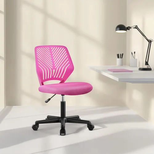 Miniatura 9 de Topeakmart Silla de oficina de malla sin brazos, silla de escritorio ergonómica con altura ajustable y soporte lumbar, silla giratoria ajustable