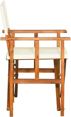 Miniatura 7 de vidaXL Silla de director plegable, madera de acacia maciza, resistente a la intemperie, asiento de poliéster, respaldo, diseño elegante, fácil