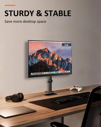 Miniatura 3 de Suptek Soporte para Monitor Individual, Brazo de Monitor Ajustable Soporte de Escritorio para 1/Una Pantalla de hasta 32 Pulgadas de Pantalla
