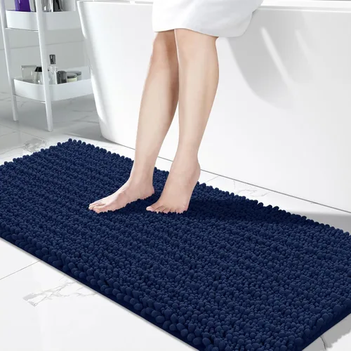 Miniatura 57 de Yimobra Alfombras de Baño Antideslizantes Lavables - Alfombra de Baño de Chenilla Ultra Suave Absorbente, Alfombra Peluda de Secado Rápido para Negro