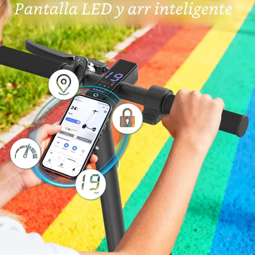 Miniatura 5 de WERHY Scooter eléctrico plegable para niños, motor de 350 W, alcance máximo de 12/16 millas, velocidad máxima de 19 MPH, neumático sólido de 8.5