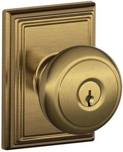 Miniatura 14 de Schlage F10 AND 716 ADD - Pomo Andover con moldura Addison, cerradura de paso para pasillos y armarios, bronce envejecido