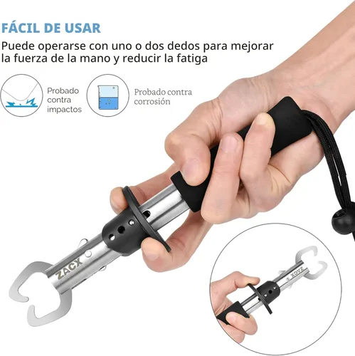Miniatura 4 de ZACX Alicates de agarre de labios de pez, removedor de gancho multifunción mejorado y alicates de anillo dividido para pesca con mosca, pesca