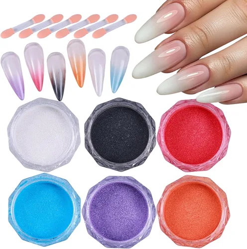 Miniatura 9 de Juego de polvos de uñas cromados metálicos, 6 colores, espejo de cobre mágico, polvo cromado para uñas, purpurina holográfica, dorado, plateado