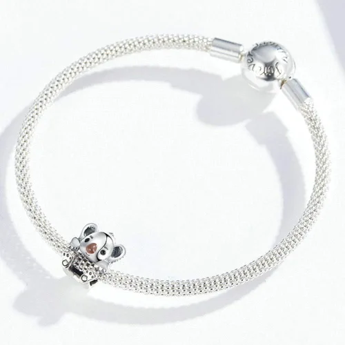 Miniatura 4 de Dije de plata de ley 925 para perro, dinosaurio, araña, gato, animal, delfín, ratón para pulsera Pandora