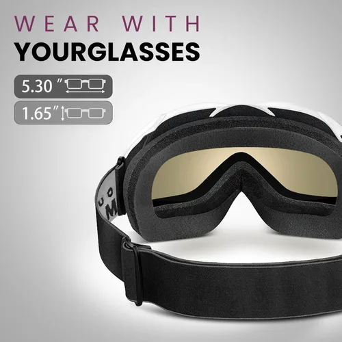 Miniatura 98 de OutdoorMaster OTG Gafas de esquí – Gafas sobre lentes para esquí y snowboard para hombres, mujeres y jóvenes – 100% de protección UV A1-vlt 46%