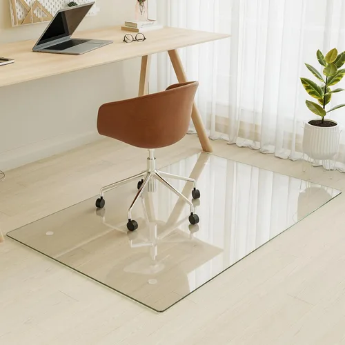 Miniatura 20 de [Vidrio templado] Tapete para silla de vidrio de 40 x 80 pulgadas, tapete para silla de oficina de 1/5 pulgadas de grosor para alfombra o suelo
