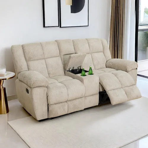 Miniatura 33 de Juego de sofá reclinable para muebles de sala de estar, juego de sofá y silla reclinable de pana verde, tela manual, sofá reclinable de 3 plazas