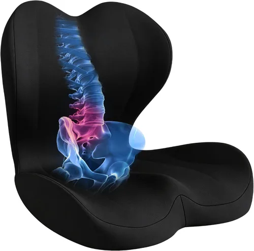 Miniatura 9 de Cojín de asiento para silla de oficina y automóvil, almohada de apoyo lumbar para silla de oficina, cojín de asiento ergonómico de espuma