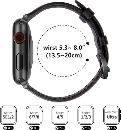 Miniatura 7 de 2 paquetes de correas delgadas de cuero genuino compatibles con Apple Watch de 38mm 40mm 41mm 42mm 44mm 45mm 49mm, correas delgadas de cuero de capa