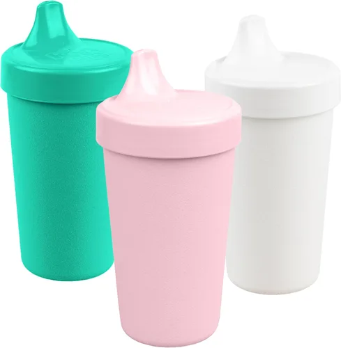 Miniatura 11 de Re-Play - Vasos de 10 onzas, hechos en EE.UU. Vasos antiderrames para la alimentación de bebés, niñas y niños pequeños, en color azul marino, agua