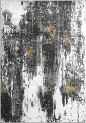Miniatura 2 de Abani Alfombra abstracta envejecida, contemporánea, moderna, dorada y gris, alfombra de 4 x 6 pies, alfombra para sala de estar