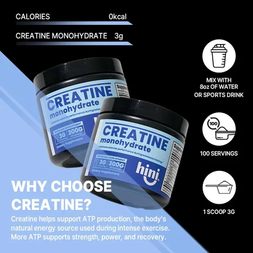 Miniatura 5 de HINI Monohidrato de creatina en polvo de 10.58 oz, 100 porciones – Creatina micronizada 100% pura, apta para dieta cetogénica, sin gluten, sin