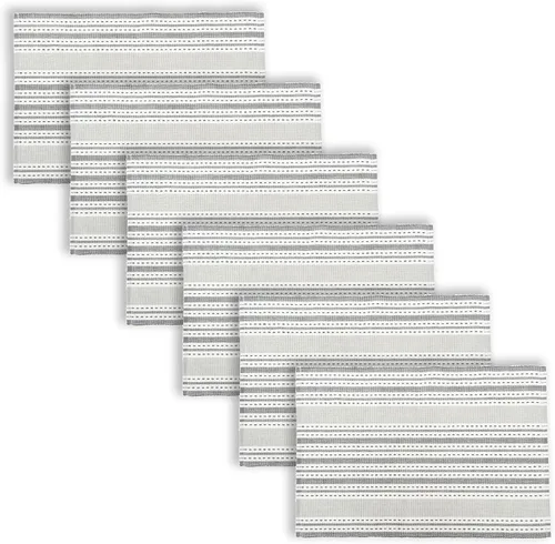 Miniatura 2 de C&F Home Warner Slate Woven - Juego de 6 manteles individuales rectangulares reversibles, color gris
