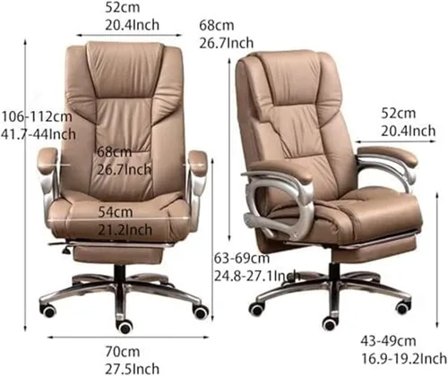 Miniatura 2 de Big and Tall Office Chair Leather Executive Heavy Duty Ergonomic Computer Desk Chair with Adjustable Lumbar Support Headrest and Footrest High Back