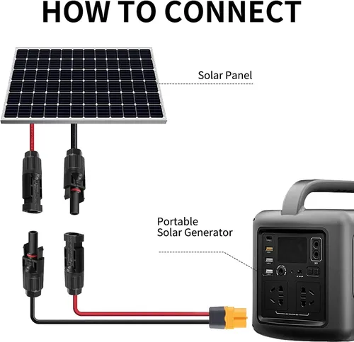 Miniatura 6 de Cable de extensión del adaptador XT60 ZkeeShop, cable de conector solar 12AWG compatible con la serie de estación de energía Bluetti Ecoflow River
