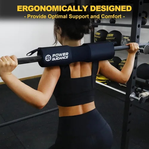 Miniatura 5 de POWER GUIDANCE Almohadilla para sentadillas – Almohadilla protectora para cuello y hombros Puntos antideslizantes para sentadillas, estocadas, Negro