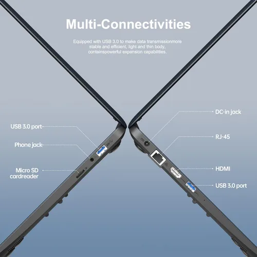 Miniatura 5 de Itel Celeron N4000 - Computadora portátil de 14 pulgadas (doble núcleo), gráficos UHD 600, 4 GB de RAM 256 GB SSD, pantalla HD de 14 pulgadas, ultra