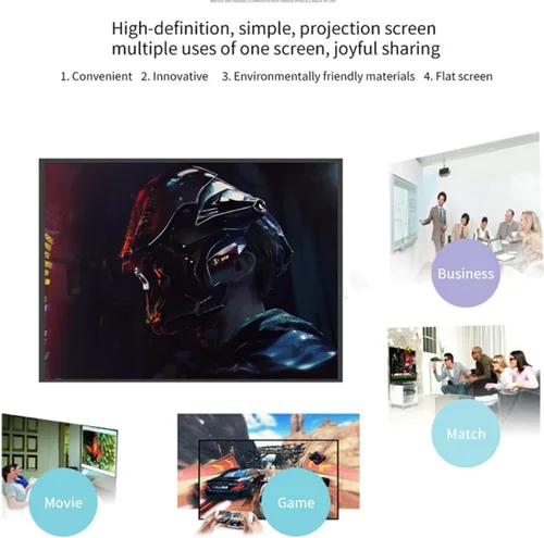 Miniatura 5 de Kisangel Foldable Portable Projector Screen for Indoor Office Use Lightweight Polyester Movie Projection Screen for Home Theater and Outdoor