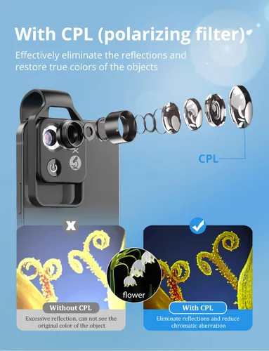 Miniatura 4 de Mini microscopio de bolsillo para teléfono 200X con luz LED/clip universal, accesorios de cámara de microscopio digital portátil Nano Zoom para 99%