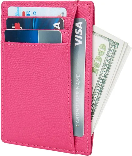 Miniatura 2 de LinsCraft Pequeñas carteras de bolsillo con bloqueo RFID para hombres y mujeres