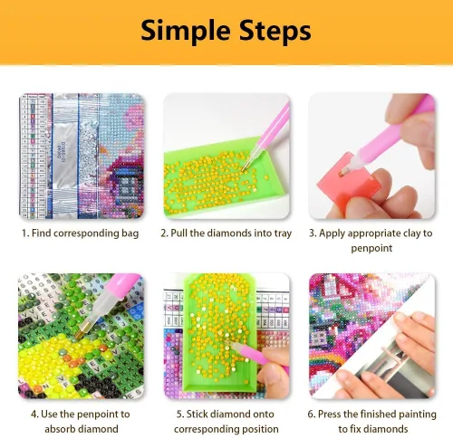 Miniatura 6 de Mowana Kits de arte de diamantes para adultos, paquete de 2 kits de pintura de diamantes de vida silvestre 5D sobre lienzo, paisaje de bosque