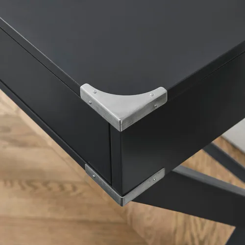 Miniatura 5 de ECLYL Escritorio para computadora con almacenamiento, escritorio de madera maciza con cajones, mesa de estudio moderna para oficina en casa