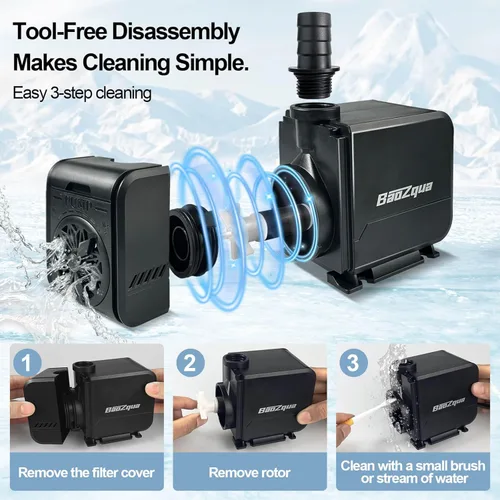 Miniatura 7 de Bomba de agua sumergible de 320 GPH (1200 L/H, 15 W), bomba de fuente silenciosa y de bajo consumo, para acuario, pecera, estanque, fuente, cascada