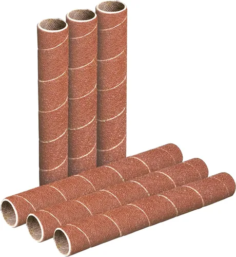 Miniatura 9 de Powertec 11210 - Mangas de lija de 4.5 pulgadas para lijadora de husillo, grano 120, papel de lija de óxido de aluminio de diámetro 1/2 pulgada