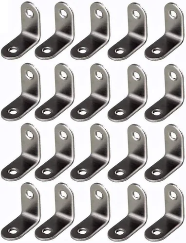 Framing Hardware - Soporte de esquina de acero chapado en zinc de 1/2 x 1/2 con tornillos para refuerzo de marcos de fotos y montaje en lienzo,