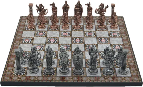 Miniatura 3 de Juego de ajedrez de metal para adultos, cobre antiguo del ejército británico real, piezas hechas a mano y diferentes diseños, tablero de ajedrez