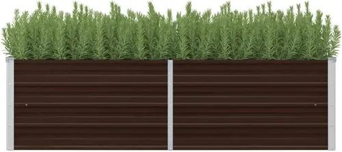 Cama elevada de jardín, enrejado de verduras, maceta grande para cultivar flores, porche y frutas, hierbas, cubiertas, patios, marrones, 63 x 15.7 x