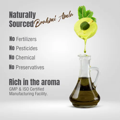 Miniatura 5 de HerbsForever Aceite Brahmi Amla con aceite de sésamo prensado en frío infundido Evita el adelgazamiento y la calvicie Promueve el crecimiento