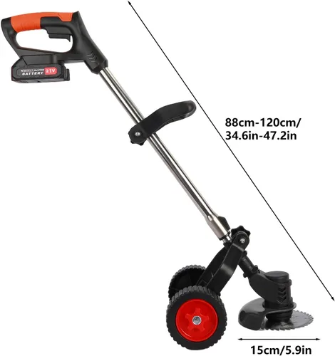 Miniatura 8 de Weed Eater, 3 en 1 inalámbrico Wacker - Cortadora de césped eléctrica con batería de 21 V 2000 mAh para jardín y patio con rueda (negro EE.UU.)