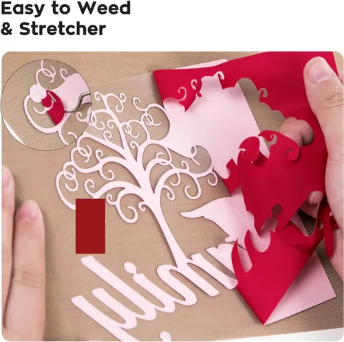 Miniatura 3 de Dysania Paquete de vinilo rojo de transferencia de calor – (12 x 12 pulgadas), vinilo HTV rojo, paquete de 10 vinilos para planchar para Silhouette