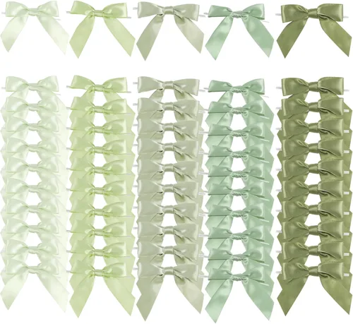 Miniatura 15 de AIMUDI Lazos de otoño de 5 colores, lazos de satén de color naranja quemado prefabricados de 3.5 pulgadas para Acción de Gracias, Halloween, boda