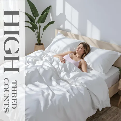 Bluemoon Homes 100% de algodón egipcio sábanas tamaño Queen - juego de sábanas de 1000 hilos tamaño Queen, sábana de cama tamaño Queen, sábanas de