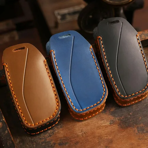 Miniatura 7 de Funda de cuero para llavero BMW 2023 i7 X7 xi 7 Series compatible con la nueva funda de llavero BMW azul
